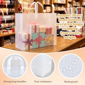 50 sacs cadeaux en plastique givré de 18x6x13,5 pouces avec poignées, grands sacs de courses réutilisables - Product Image 3
