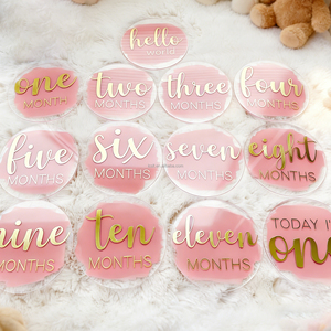 Acrylic Baby Milestones Disc Baby Monthly Milestone Cards Baby Monthly Photo Prop Baby Monthly Milestone Markers - Product Image 3