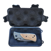 Couteau pliant de camping de survie en plein air EDC étanche manche en bois couteau de poche boîte de rangement en acier inoxydable OEM personnalisable