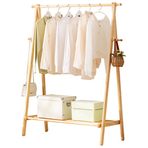 Simple solid wood coat <b>rack</b>, floor-standing folding coat <b>rack</b>, standing <b>clothes</b> <b>rack</b>, multi-functional minimalist <b>clothes</b> rod - Product Image 5