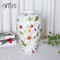 Vente en gros Meubles d'appoint Pot à gingembre Décoration intérieure Pot peint à la main Vase à fleurs en céramique et porcelaine pour le salon