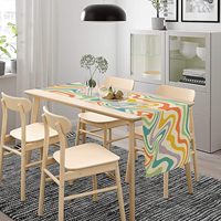 Chemin de table ondulé, esthétique hippie vintage, orange rose, vague groovy, nappe pour la maison, la cuisine, la salle à manger, le patio