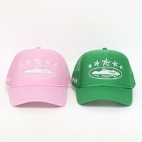Gorras Trucker de 5 Paneles para Mujer, con Logotipo Bordado Personalizado, Visera Curva con Cuerda, Espuma y Malla, para Deportes, Escalada y Uso Casual