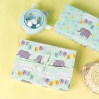 Rouleau de papier cadeau imperméable et recyclable imprimé éléphant mignon, vente en gros, pour baby shower, bienvenue bébé, emballage cadeau nouveau-né