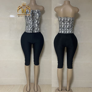 Nuovo Set Boutique da Donna in Pelle PU, Top Corto Stile Corsetto e Leggings Abbinati, Completo <span class=keywords><strong>Sexy</strong></span> Y2K da Club in Due Pezzi - Product Image 2