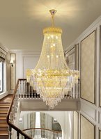 Lustres modernes de style nordique personnalisés pour hôtel, escalier, décoration de mariage, lustre doré, salon, cristal, grand lustre, plafond haut, luxe