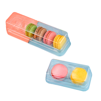 Boîte à macarons transparente personnalisée en PET, plateau blister de 6 à 12 pièces, emballage alimentaire jetable en plastique transparent pour gâteaux, épaisseur 0,2-0,5 mm
