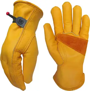 high quality custom logo heavy duty industrial leather hand rigger mechanic work gloves for working gardening driving welding