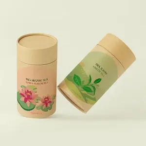 High-end Custom Kraft Paper Tubes aluminum liner paper cardboard tubes packaging for Loose Leaf Tea packaging