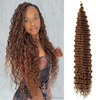 Extensions de tresses au crochet longues et ondulées de 30 pouces, 100g/paquet, double trame, en fibre haute température, emballage personnalisable