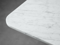 Table à manger haut de gamme au design moderne et rectangulaire de luxe avec plateau en marbre et base en bois 6 sièges