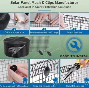 1.5mm Heavy Duty Vinyl Black PVC Coated Galvanized Steel Welded <strong>Wire</strong> <strong>Mesh</strong> 6"x100ft Solar Panel Bird Deterrent Critter Guard - Product Image 2
