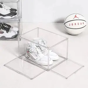 Магнитная всасывающая Высококачественная баскетбольная Обувная коробка для домашнего использования, влагостойкая, Пыленепроницаемая, акриловая прозрачная коробка для хранения обуви