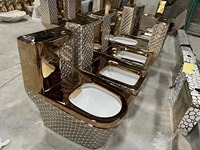 Sanitaires de salle de bain de haute qualité, couleur dorée, toilettes dorées, WC, toilettes monobloc dorées