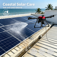 Drone de nettoyage de panneaux solaires pliable, portable, haute pression, UAV pour le lavage des panneaux photovoltaïques et des fermes solaires, électrique