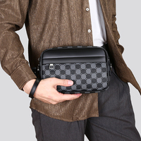 Sac bandoulière homme en cuir PU de luxe, design tendance, avec fermeture éclair, haute qualité, prix de gros