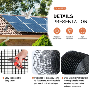 Rouleau de filet anti-oiseaux en PVC noir de 6 pouces, résistant aux intempéries, pour la protection des panneaux solaires photovoltaïques - Product Image 3