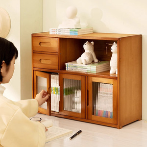 Office <b>desk</b>, bookcase, bookshelf, storage <b>cabinet</b>, living room grid countertop, multi-functional storage rack - Product Image 3