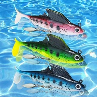 Leurre souple The Brave Lead Fish T-tail Flying Fish 8,5 cm 12,5 g avec paillettes, leurre bionique pour bar, vente en gros