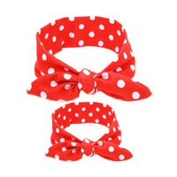 Nieuwe Items 2021 2 Stuks Ouder-kind Konijn Oren Baby Meisje Polka Dot Moeder En Baby Hoofdband DGKH-012