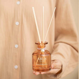 Aikun Fast 3 Day Sample 7 Day Ship 120ML Colored Round Glass Floral Tube Box Long Lasting Any Scent Label <b>Reed</b> <b>Diffuser</b> Set - Product Image 2