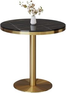 Tavolo da Pranzo in Legno Massello Commerciale, <span class=keywords><strong>Tavolino</strong></span> da Caffè Nero Casual per Bar, Divano Stile Industriale Retrò con Piano in Finto Marmo <span class=keywords><strong>Dorato</strong></span> - Product Image 2