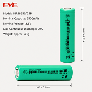 Batteria Ufficiale EVE 18650 3.6v 2500mAh 25p per Utensili Elettrici e Biciclette Elettriche - Product Image 4
