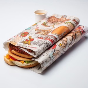 Custom Logo Branded Sheets for Deli Sandwich Burger <b>Wraps</b> <b>Clear</b> Logo Printing Restaurant Marketing Supply Wax Paper - Product Image 3