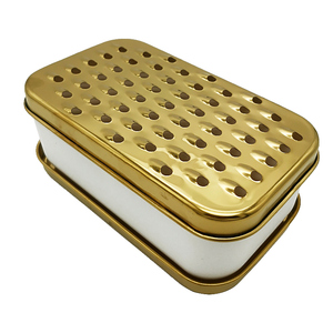 Rose Gold Và Vàng Thép Không Gỉ Rau Pho Mát Hộp Vắt Với Vuông Gừng Thực Phẩm Lưu Trữ Container Nắp Bao Gồm - Product Image 5