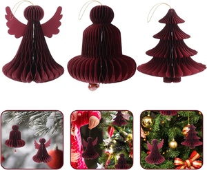 Low MOQ Honeycomb Paper Pendant Hanging <strong>Custom</strong> Tissue Paper <strong>Christmas</strong> Tree Home Decoration - Product Image 4