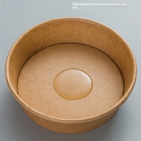 Boîte à lunch jetable, bol à salade, emballage à emporter, couvercle résistant à la chaleur, soupe épaissie, biodégradable