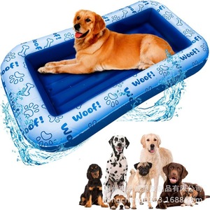 Inflatable PVC Pet Water Float 57x33in Blue Dog Pool For Big Medium Small Dogs Up To 220 Lbs - Product Image 4
