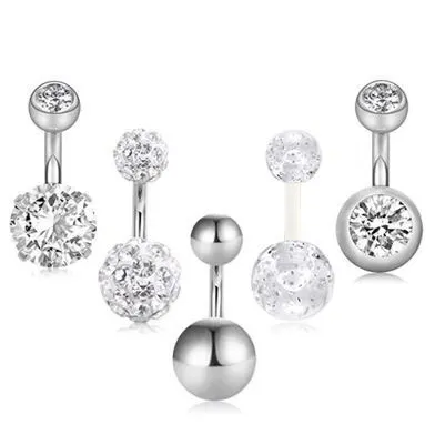 316L Surgical Steel Belly Button Navel Rings Banana Piercing Body Jewelry body piercing accessories