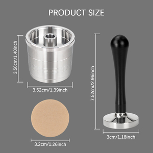 1Pod 1Tamper Set <span class=keywords><strong>Capsule</strong></span> de Café Réutilisable avec Couvercle Compatible avec la Machine à Café <span class=keywords><strong>ILLY</strong></span> X1 X9 X7.1 Y5 Y3 Y1.1 Y3.2 Y9 - Product Image 3