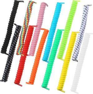 Lacets élastiques sans nœud, lacets en spirale, lacets paresseux, couleur unie, pour baskets, chaussures de sport décontractées - Product Image 2