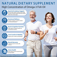 Prix de gros Lenm, compléments alimentaires en gélules d'huile de poisson d'océan profond Omega 3, 4200 mg d'huile de poisson Omega-3 en gélules pour hommes et femmes