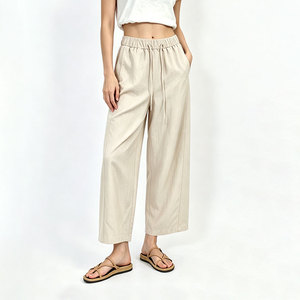 <span class=keywords><strong>Pantaloni</strong></span> Estivi da Donna in <span class=keywords><strong>Lino</strong></span> a Vita Alta, Comodi e Freschi, con Elastico in Vita, Morbidi e Casual per Vacanze e Outfit Quotidiani - Product Image 4