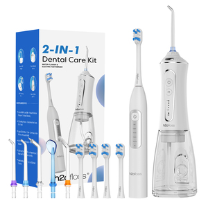 H2ofloss acqua e <span class=keywords><strong>spazzolino</strong></span> <span class=keywords><strong>elettrico</strong></span> Combo irrigatore orale ricaricabile per la pulizia dei denti Kit di pulizia orale 2-1 - Product Image 1
