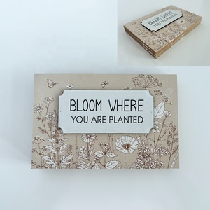 Wildflower Garden-Style 3D da tavolo stampato UV <span class=keywords><strong>legno</strong></span> artigianale intagliato in <span class=keywords><strong>legno</strong></span> segno di blocco per la decorazione di casa pareti e scatole - Product Image 4