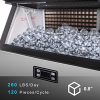Hicon-máquina de hielo de alta eficiencia, máquina independiente comercial automática, compresor de 120 kg/24 h