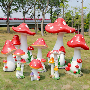 Escultura de Paisaje de Hongo de Dibujos Animados de FRP Personalizada de Fábrica, Estatua Gigante de Hongo Hada, Refugio para Niños, Decoración para Jardín Exterior - Product Image 5