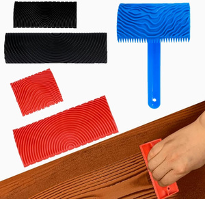 <span class=keywords><strong>Rodillo</strong></span> de revestimiento de suelos de caucho con efecto <span class=keywords><strong>madera</strong></span> de 3 y 6 pulgadas de grado industrial, personalizable OEM/ODM, para pintura artística y estampado texturizado. - Product Image 5