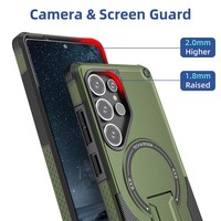 Coque de téléphone portable compatible S26 Ultra, motif animal, support invisible, magnétique, finition mate PC, antichoc, rigide