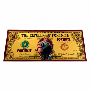 Nouvelle collection 2026 : Billet de banque commémoratif <span class=keywords><strong>Fortnite</strong></span> 5 designs, plaqué or, en plastique, avec impression UV double face – Cadeau souvenir - Product Image 3