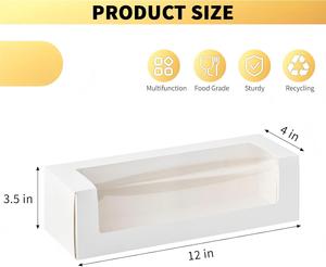 Cajas para Pastel Enrollado, Cajas de Panadería con Ventana, Cajas Automáticas para Pasteles de <span class=keywords><strong>Calabaza</strong></span>, Cupcakes, Donuts, Galletas, Chocolate - Product Image 3