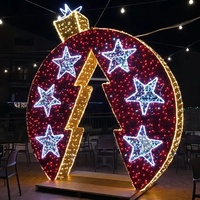 Arche lumineuse géante 3D LED de Noël pour extérieur, motif boule de Noël, étanche IP65, 3,0 m, pour décoration de fêtes