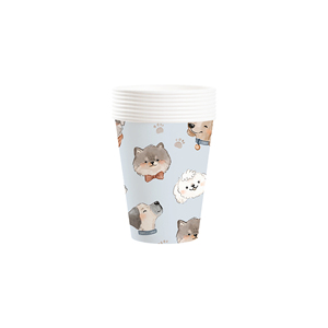 DAMAI Dog <b>Head</b> Themed Paper Plate with Necklace Light Blue Lace Wave <b>Style</b> Disposable Paper Plate Paper Cup Napkin Party Supply - Product Image 5