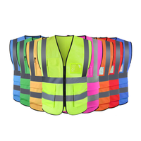 Nouveau gilet de sécurité jaune/orange fluorescent ANSI classe 3 100% polyester, veste avec logo personnalisé, réfléchissant, imperméable, LED clignotante