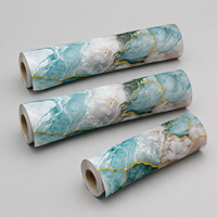 Papier peint auto-adhésif en marbre bleu vert à motif abstrait pour la décoration murale de la maison, du bureau et l'inspiration de la décoration intérieure