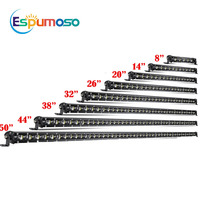 Lampu Led Mobil Super Tipis 8 ~ 50 Inci 6D Reflektor Lampu Kerja Bar 30W 60W 90W 120W 150W 180W 210W 240W Led untuk Jeep SUV Trucks